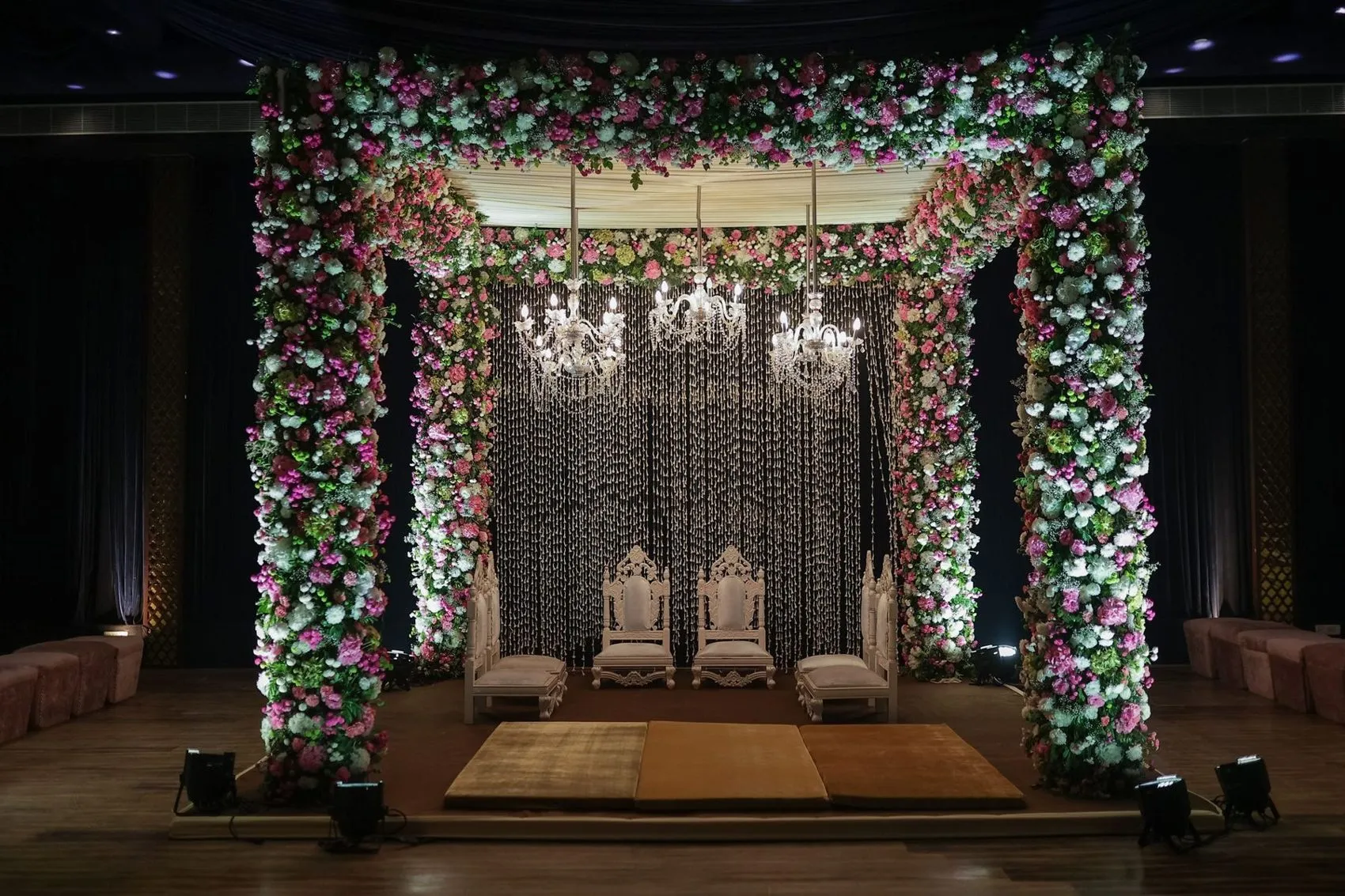 Floral wedding mandap